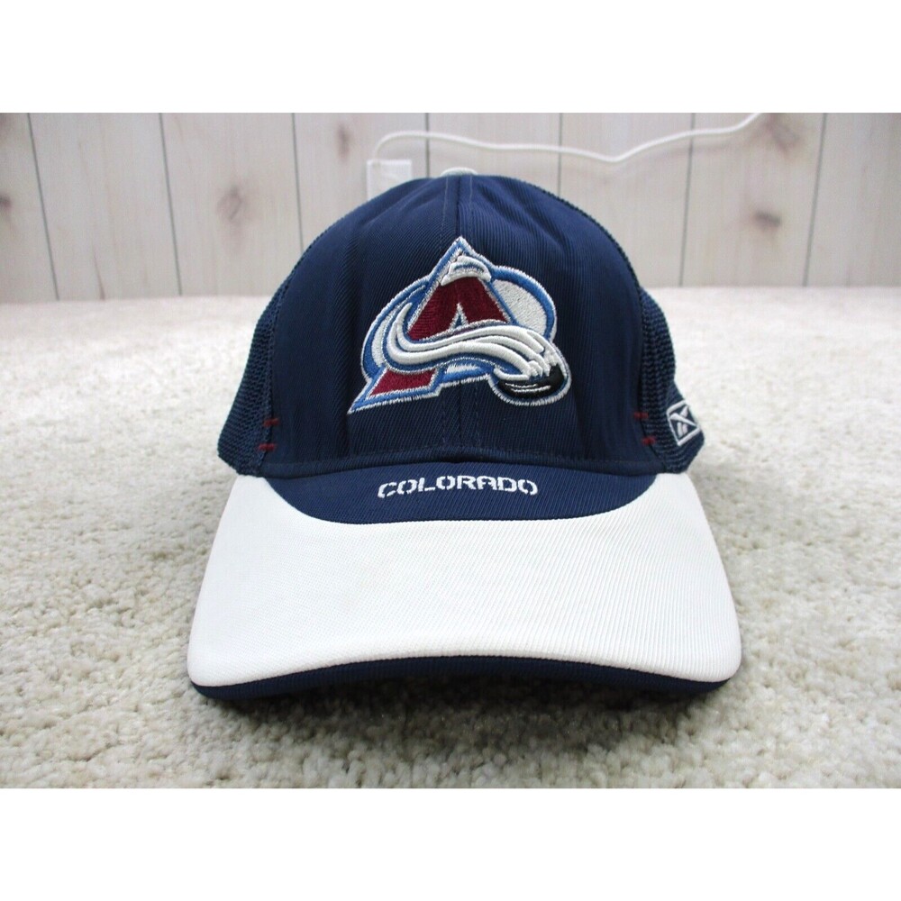 Colorado Avalanche Hat Cap Fitted One Size Blue Reebok Avs Logo NHL Hockey Men *